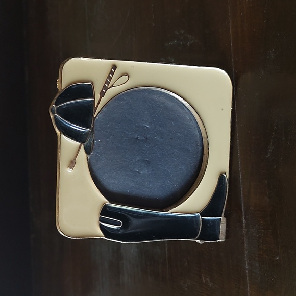 Equestrian Frame 🐎 Enamel & Brass Picture Frame Vintage Neutral Small - Picture 1 of 10